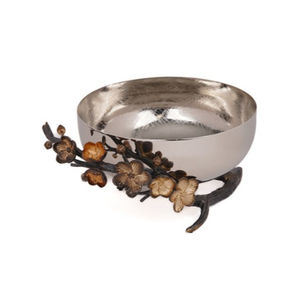 Cuenco decorativo para servir frutas, cuenco para servir de Metal plateado de la mejor calidad con Rama de flores para fiestas de boda, cuenco central - Product Image 5