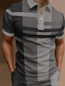 Polo para Hombre de 220g, Mezcla de Poliéster/Algodón, Tinte Liso, Ligero, Transpirable, Talla Grande, Corte Holgado, Diseño Sólido con Logotipo, Gran Venta - Product Image 5