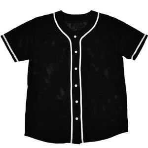 Camiseta de béisbol de poliéster 100% con cuello en V de impresión por sublimación personalizada de fábrica directa, ropa deportiva negra de talla grande para equipos de niños y adultos - Product Image 6