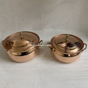 Olla de Cobre de Lujo, Cacerola Martillada a Mano, Plato para Calentar Comida, Ecológico, Apto para Inducción y Gas, Vajilla para el Hogar y Bodas - Product Image 1