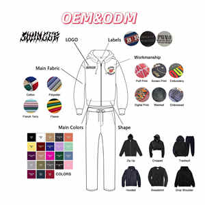 Conjunto de Sudadera con Capucha Corta y Chaqueta con Cremallera, Estilo Vintage, Lavado Ácido, Transpirable, 100% Algodón, para Hombre, con Logotipo Personalizado, Nueva Tendencia - Product Image 6