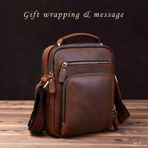 Stand Up épaule en cuir hommes décontracté fourre-tout sangle réglable sac de messager petit LCS-0076B à bandoulière - Product Image 5