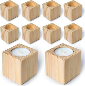 Portavelas clásico de madera diseñado para crear un ambiente cálido y acogedor en casa - Product Image 5