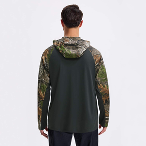 Sudadera de Pesca Gris Oscuro Personalizada con Mangas de Camuflaje, Secado Rápido, Protección UV, Camisa de Manga Larga para Actividades al Aire Libre para Hombre, UPF 50+ - Product Image 4