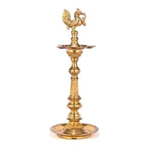 Lámpara de latón Diya tradicional Puja Pooja Set Oil Deepak Brass Peacock Diya Jyoti Deepak Lámpara de aceite para Pooja Home. - Product Image 2