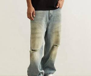 Pantalon de survêtement en détresse pour hommes à bas prix Offre Spéciale de logo personnalisé respirant pantalon de survêtement en détresse confortable haut tendance avec le meilleur style - Product Image 2