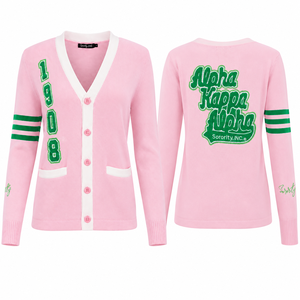 Pink Embroidered Women Acrylic Cardigan Knitted Sweater V Neck Long Sleeve <b>Covered</b> <b>Button</b> Casual Autumn Wear - Product Image 2