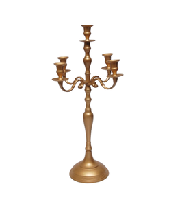 Candélabre poli en nickel en laiton utilisé pour le mariage et d'autres décorations pièce maîtresse de bougeoir en métal - Product Image 2