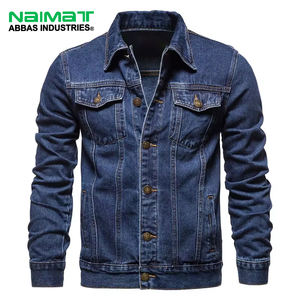 Chaqueta Vaquera Azul Clásica para Hombre, Elegante, Ligera, Abrigada, Estilo Urbano, Diseño Moderno, Ropa Exterior Informal, Tallas XS-XL, Tinte Liso - Product Image 1
