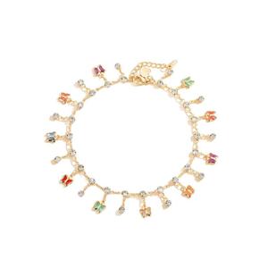 Wholesale unique design colorful butterfly-shaped diamond Metal <b>Anklets</b> - Product Image 1