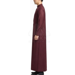 Thobe arabe moderne, vêtement traditionnel musulman, col montant, manches longues, en coton décontracté, pour usage quotidien et occasions spéciales - Product Image 3