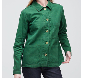 Veste Denim Verte à Col Ouvert et Bouton pour Femme, Vêtement Décontracté, Veste en Denim Surdimensionnée, Veste d'Université - Product Image 1