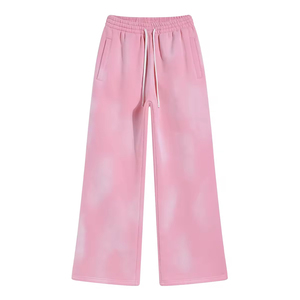 กางเกงผ้าฟลีซปักลายสำหรับผู้ชายกางเกงวอร์มผ้าคอตตอนผ้าฟลีซสีจาง - Product Image 3