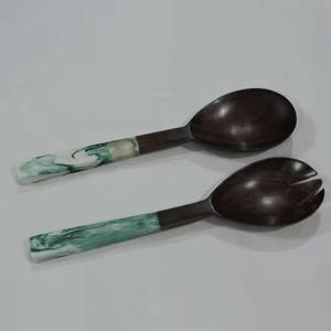 Ensemble de service à salade en bois fait à la main de haute qualité cuillères en bois de manguier fourchettes ustensiles cadeau de cuisine - Product Image 6