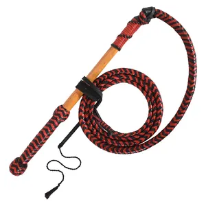 High Quality Genuine Leather Australian Stock Whip with 18 inches fine wood handle Wholesale Supplier