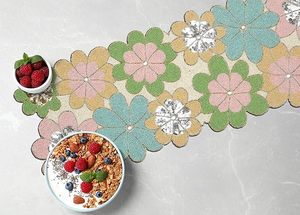 Christmas Decorative and Leaves Design Beaded <b>Runner</b> Placemat <b>Dining</b> <b>Table</b> Fancy Mat Handmade Decorative <b>Runners</b> for Wedding - Product Image 3