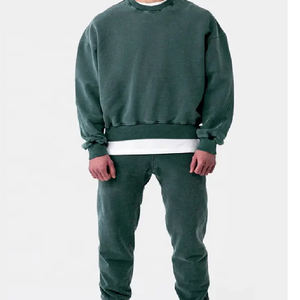 เสื้อฮู้ดดี้ผู้ชายแบบหนา คุณภาพสูง ล้างสีแบบแอซิดวอช ชุดวอร์มไซส์ใหญ่ สไตล์วินเทจ ผ้าฝ้าย 100% สตรีทแวร์ - Product Image 3