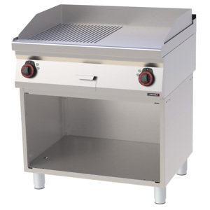 80cm <b>Electric</b> Grills & <b>Griddles</b> with Smooth Ribbed Chrome Fry Top Compartment - Product Image 1