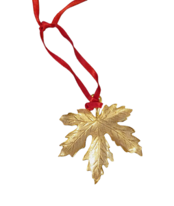 <b>Top</b> Sale Metal Gold Leaf Design Hanging Ornament with Customization For <b>Christmas</b> <b>Tree</b> Decoration - Product Image 1