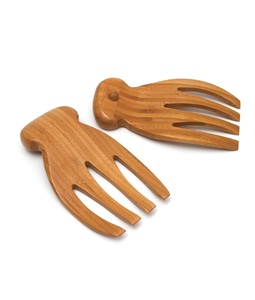 Tenedores para Ensalada de Madera de Bambú con Asas, 4 x 7.25 x 1.25 Pulgadas, Un Par, 24 Onzas, Utensilios para Servir Ensalada, Servidor de Ensalada de Madera - Product Image 3