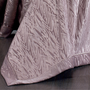 Ensemble de couvre-lit classique de luxe personnalisé Guzide Vivaldi en rose séchée, 4 pièces, 100% chenille, tissé rayé, lavable, anti-acariens - Product Image 5