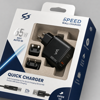 Boîte en carton blanc haut de gamme personnalisée avec fenêtre en PVC et languette de suspension pour chargeurs de téléphone, accessoires électroniques et numériques
