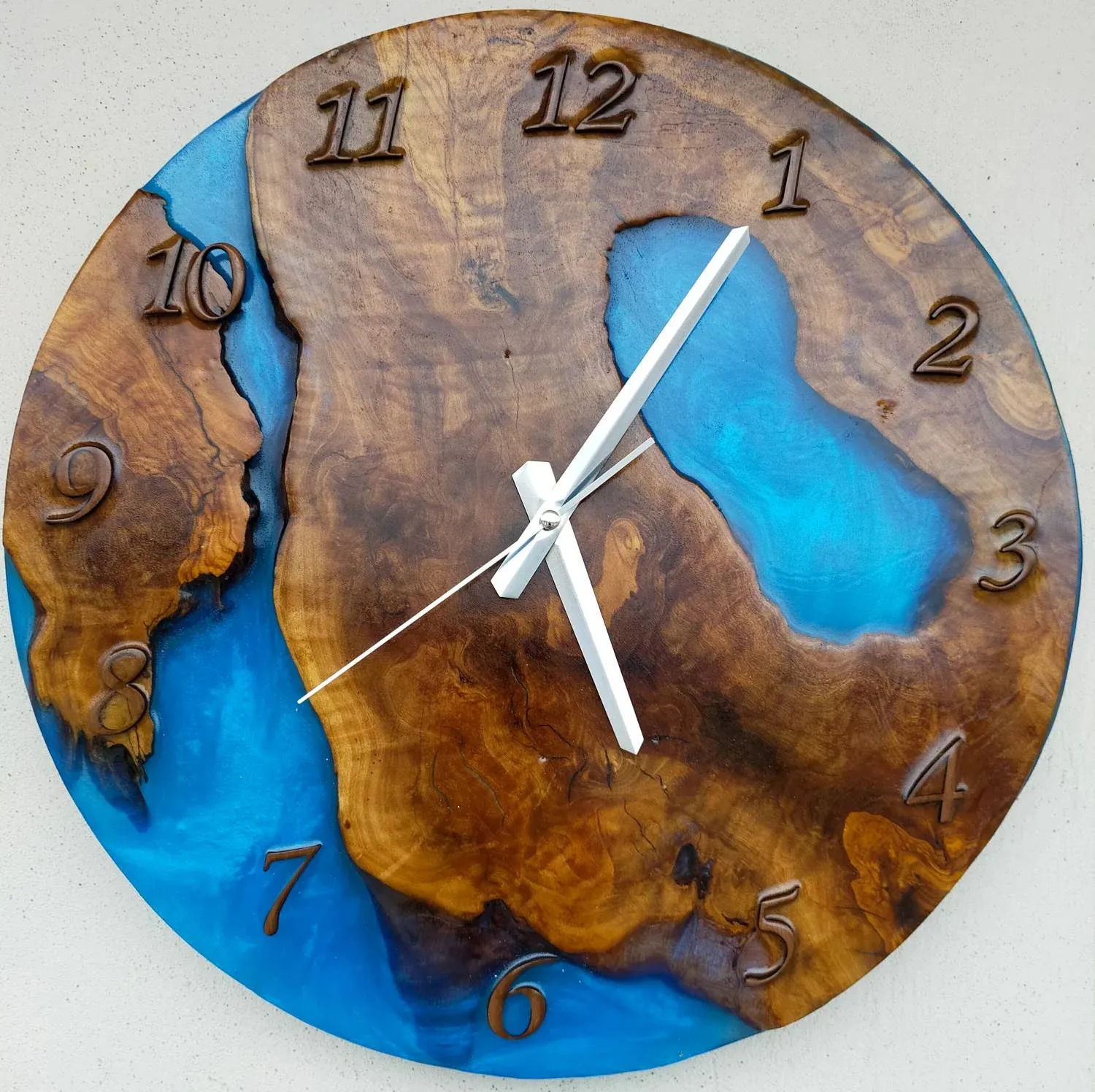 Customized Best Selling Wall Decoration Epoxy Resin Wall Clock Quartz Analog Circular Wall Clock