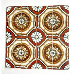 Vintage 16 piezas 3 \ "Cepac azulejos japonés porcelana mosaico Sevilla El Sol para exteriores suelo patio dormitorio sala de estar - Product Image 1