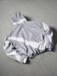 Men's Hooded <b>Waterproof</b> Windproof Windbreaker <b>Jacket</b> Color Blocking Gray <b>White</b> Casual Winter Breathable Quilted High Front - Product Image 2