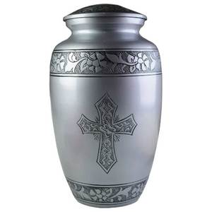 Urna de cremación cruzada de estilo europeo de aluminio personalizada, hecha a mano para funerales de bebés y mascotas, suministro al por mayor personalizable - Product Image 1