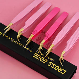 Pinzas Profesionales Premium para Extensión de Pestañas con Punta de Fibra, Volumen 45 y 90 Grados, Forma de C, Punta Afilada para Aislamiento, Antideslizantes - Product Image 5