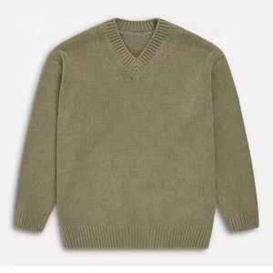 Pulls en maille de haute qualité avec logo personnalisé, hiver, uni, col rond, manches longues, respirant, 100% coton, doublure en laine - Product Image 3