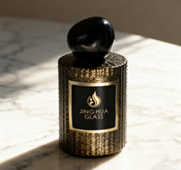 Bouteille vide de parfum de luxe en verre bleu rose clair personnalisé de 100ml