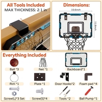 Ensemble de mini-paniers de basket pour enfants, tableau de scores LED interactif avec son et lumière, modes 2 joueurs, jouet suspendu d'intérieur pour garçons