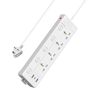 Regleta de 4 Tomas con Certificación ISI, Protección Contra Sobretensiones, 1440W, Cable de Cobre de 1.5 Metros, Indicador LED, Plástico - Product Image 5