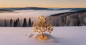 Modern Golden Brass <b>Tree</b> of Life Wall Plaque Handcrafted Exclusive Home <b>Decor</b> for Table and Family <b>Trees</b> Metal Material - Product Image 4