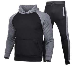 Conjunto de pantalones de chándal con capucha y Jersey de hombre personalizado de talla grande chándal de color sólido personalizado - Product Image 1