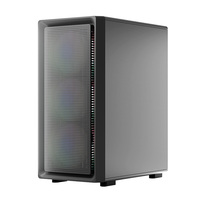 Boîtier d'ordinateur de jeu MicroATX Mid Tower avec panneau latéral en verre trempé, construction en alliage d'aluminium, ports USB3.0, USB1.0, audio HD