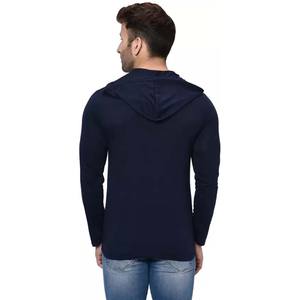 Hombres Sudadera con capucha de manga larga Camiseta de algodón al aire libre suelta Casual sólido camisa sudadera - Product Image 2