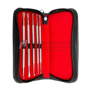 Bán buôn chuyên nghiệp thép không gỉ màu đen 5 cái mụn đầu đen nhược điểm Remover mụn extractor công cụ nhựa lỗ chân lông Cleaner - Product Image 2