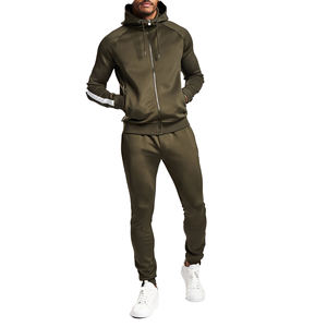 Survêtement haut de gamme 2 pièces pour homme, ensemble de survêtement moulant de style sportif - Product Image 1