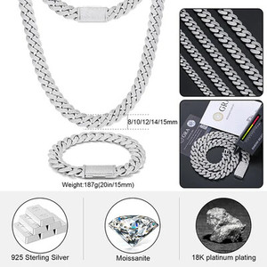 สร้อยข้อมือชุบทอง18K สำหรับผู้ชายสร้อยคอเพชรโมอิสแบบสั่งทำ - Product Image 3