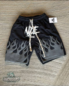 กางเกงขาสั้นวินเทจผู้ชาย พิมพ์ลายพัฟฟ์ 3 มิติ คุณภาพสูง โลโก้สั่งทำ ผ้าโพลีเอสเตอร์ 100% ขอบดิบ สไตล์ลำลอง สำหรับฤดูร้อน - Product Image 2