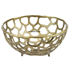 Stunning Disposable Round Metal <b>Bowl</b> Unique Shiny Finish Centerpiece for Serving Chocolate Fruits Weddings Stylish Table - Product Image 3