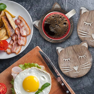 Cadeaux artisanaux en bois, sous-verres en bois personnalisés pour la bière, le café, les jus, les tasses à thé - Product Image 4