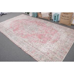 Vintage Turkish Rug 6.46x12 ft, <b>Red</b> Oversize Floral <b>Wool</b> Rug - Product Image 2