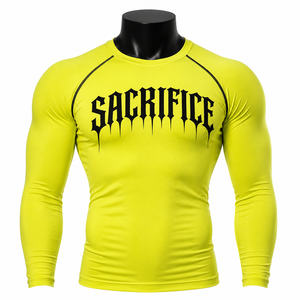 Camiseta de Compresión de Manga Larga Personalizada para Hombre, Secado Rápido, Protección UV, Elástica, para Gimnasio, Fitness, Entrenamiento, OEM - Product Image 1