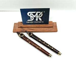 Pipe à fumer longue en bois classique, faite à la main, réutilisable, avec anneau en laiton, écologique, pipe à tabac traditionnelle pour collectionneurs, usage élégant - Product Image 1