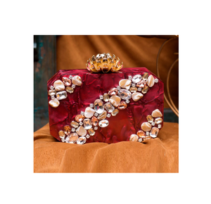 Bolso de mano de resina de moda de diseño único hecho a mano de fábrica India embrague de resina fiesta de noche usado superventas - Product Image 2