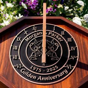 Regalo de Aniversario, Reloj Solar de Latón, Idea de Regalo de Boda para Parejas, Personalización Única, Aniversario de Boda Dorado - Product Image 2